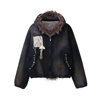 APRIORITY先验毛领加绒牛仔夹克