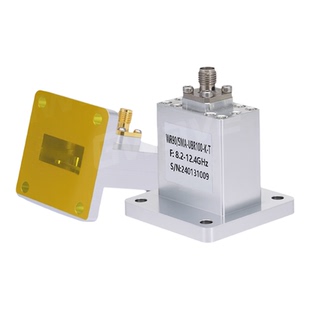 谷波互连WR90转SMA波导同轴转换器8.2-12.4GHz  BJ100法兰盘X波段