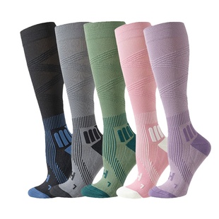 压力袜秋冬专业运动防滑毛巾底弹力袜子女士小腿袜瘦腿长筒压缩袜