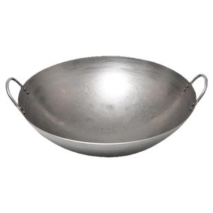 铁锅炒菜锅老式家用双耳圆底大锅煤气灶专用无涂层商用手工熟铁锅