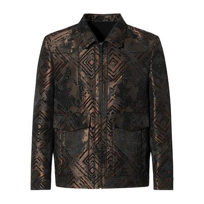 ANDREW MACKENZIE意大利男装潮流提花短款大衣外套551102242101