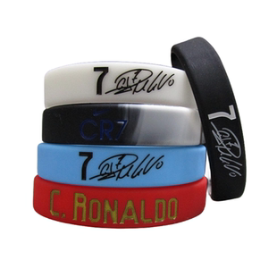 足球球星皇马 尤文图斯C罗纳尔多运动手环硅胶腕带绳带手链球迷