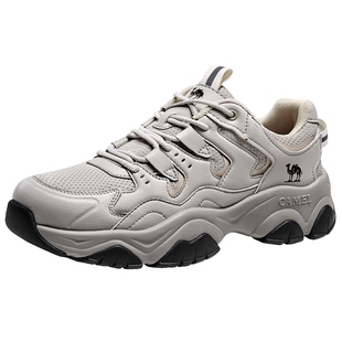 骆驼男鞋老爹鞋2025秋季新款舒适潮流鞋子透气增高网面休闲运动鞋