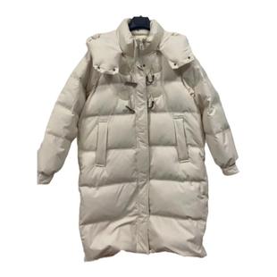 雪中飞冬季中长款金属扣羽绒服时尚宽松加厚可拆帽保暖大红色外套