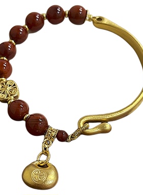 古婷古法金锁包南红手链高级感