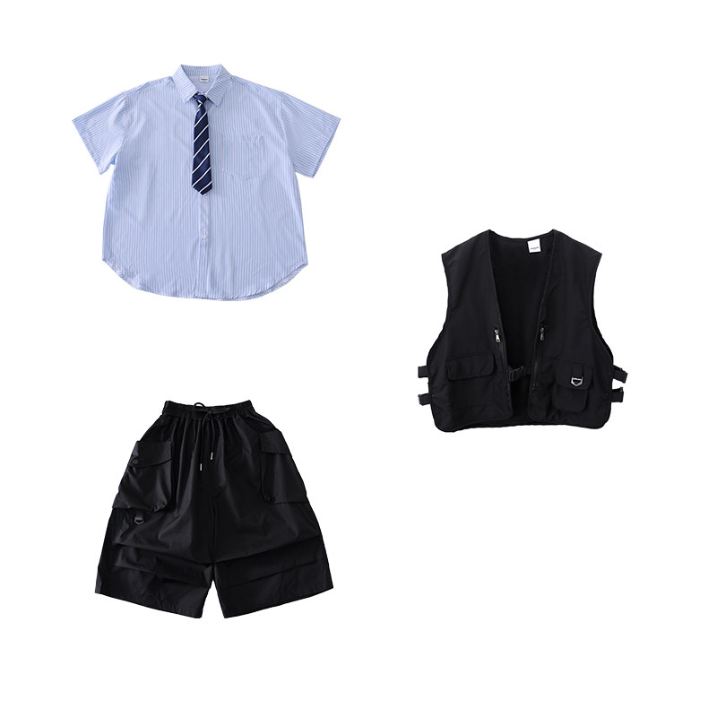 中大童街舞套装夏男女童嘻哈服装