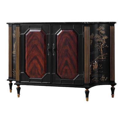 大师美式复古风彩绘玄关柜原创