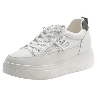 网面小白鞋女2025春秋新款厚底增高休闲鞋女透气不闷脚时尚运动鞋