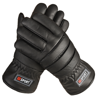 冬季保暖皮手套男士加绒户外骑行