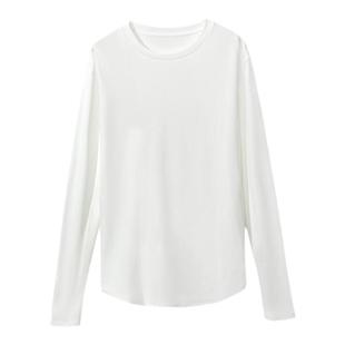 【爆款内搭】scuba卫衣超级CP圆领长袖圆弧下摆丝光棉打底T恤女