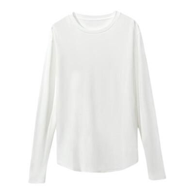 【爆款内搭】scuba卫衣超级CP圆领长袖圆弧下摆丝光棉打底T恤女