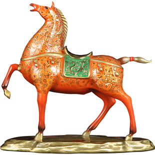 彩铜唐马摆件马到成功生肖马招财马家居客厅电视柜装饰品商务礼品