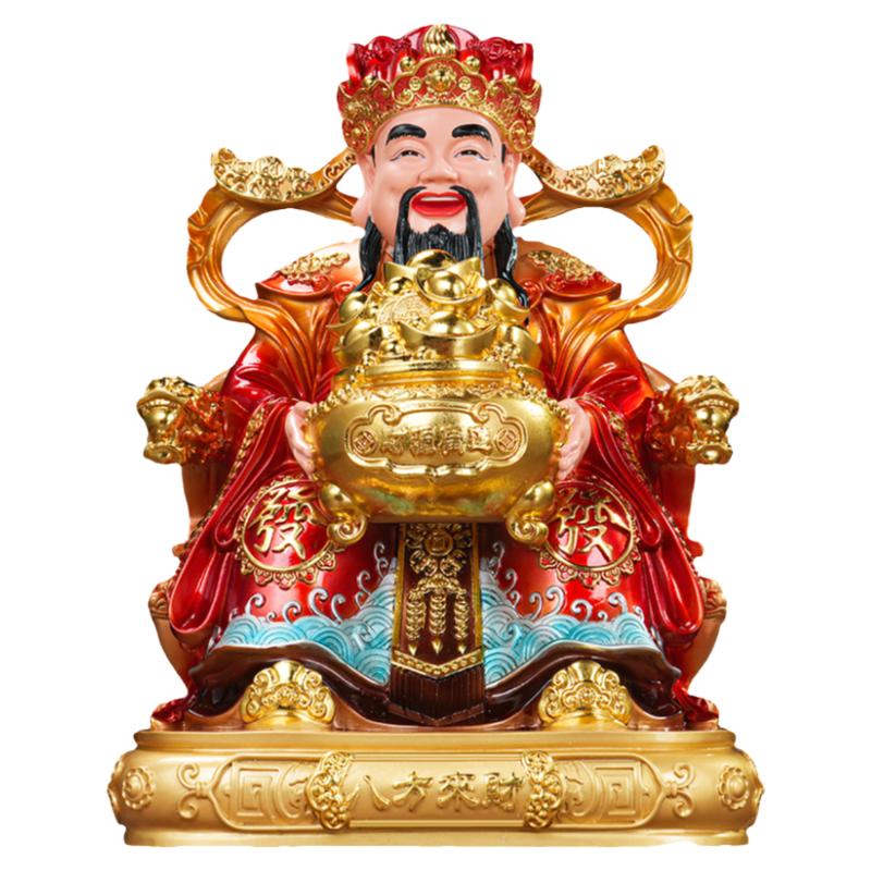 2025年新款仿铜彩文财神爷摆件家用请财神像佛像招财供奉客厅拜神