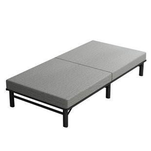 亚麻家用办公午休折叠床加固钢架单人床小户型拼床酒店加床