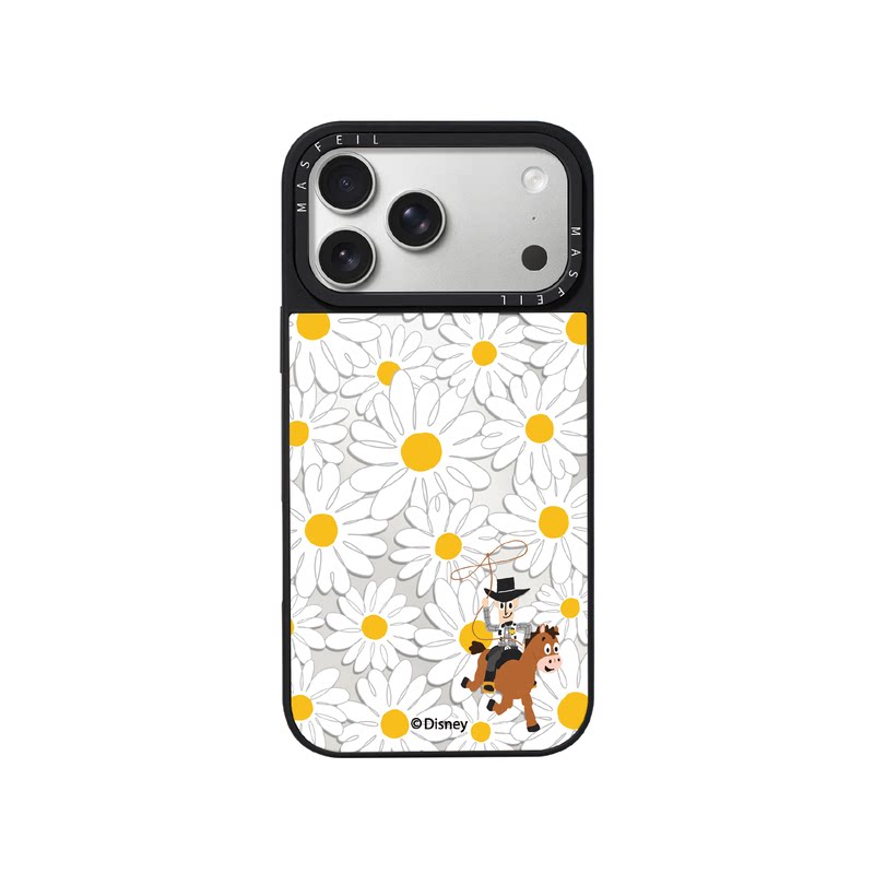 MASFEIL× 雏菊牛仔适用iPhone17Promax手机壳新款ip15磁吸带支架苹果16Pro套Jo5镜面高级感13pm全包14潮牌