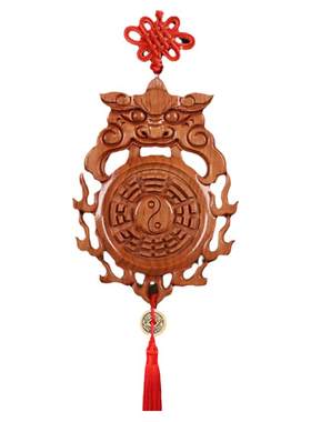 正品保真桃木虎头八卦镜厕所问题