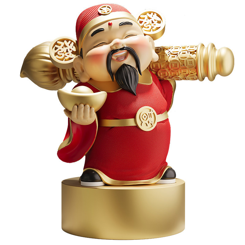 尊玉鼎财神爷开业摆件新中式客厅