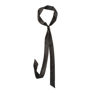 欧美韩国同步细窄条长条超长领带式领巾丝巾围巾男女通用黑红实拍