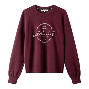 XII BASKET十二篮秋季经典休闲百搭慵懒风复古宽松圆领卫衣女