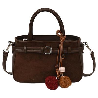 新款磨砂复古通勤单肩斜挎手提包