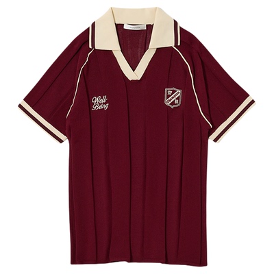 MOUSSY 早春学院风美式复古撞色宽松短袖T恤010IA474-6921