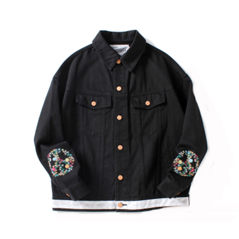 PRAGMATY 诚品力荐 反战OVERSIZE刺绣牛仔服织带夹克外套