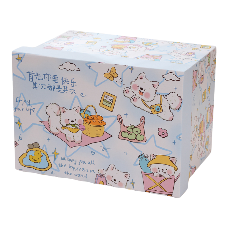 萨摩耶小狗礼物盒大号空零食包装