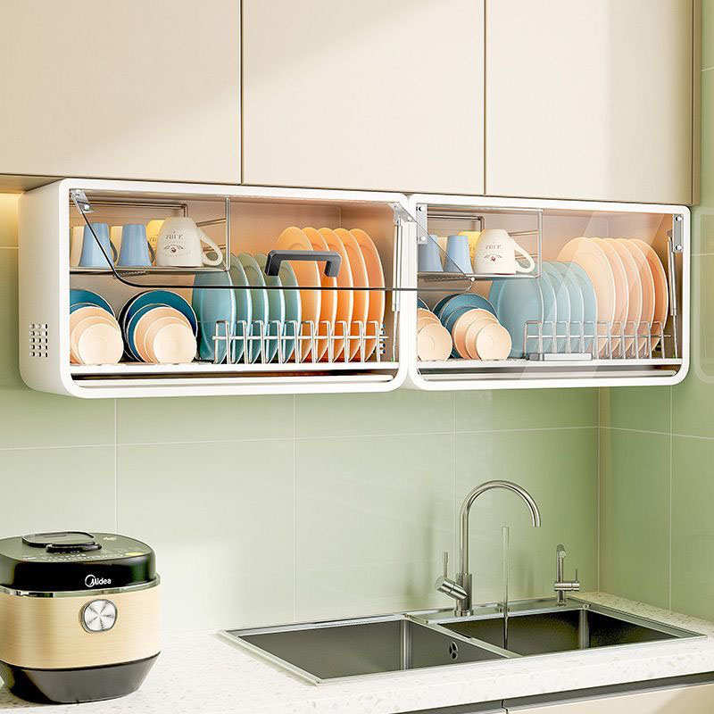 厨房置物架壁挂式碗碟收纳架碗盘沥水架碗筷收纳盒多功能碗柜家用