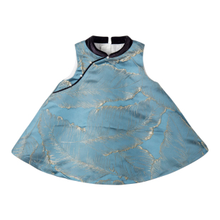 木本尚女童汉服旗袍裙2026新款女宝宝春装古风唐装背心裙刺绣款