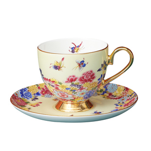 中式复古珐琅彩咖啡杯碟套装自用送礼礼盒装马克杯健康骨瓷