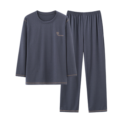 夏天莫代尔长袖长裤薄款家居服男