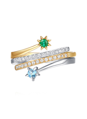 戒指925银锆石日系流星