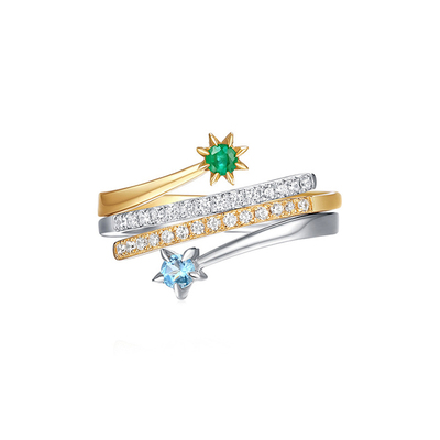 戒指925银锆石日系流星