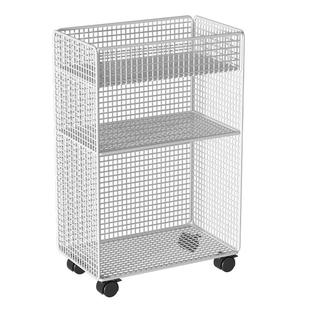 办公室置物架桌面文件收纳柜文件夹储物书包落地多层金属办公桌书架书桌旁桌下可移动小推车书立包包工位神器