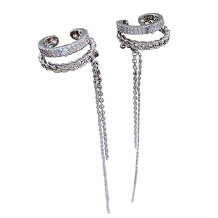 耳针一体式耳骨夹女时尚简约气质百搭个性双层圆圈耳夹耳环新款潮