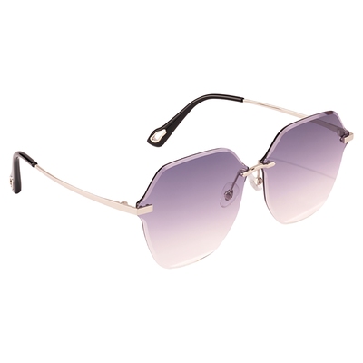 巴宝莎自带妆容渐变色无框太阳镜