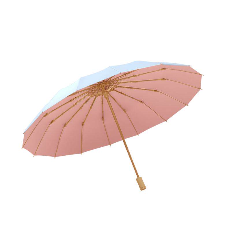 折叠伞防晒彩胶三折遮阳雨伞定制