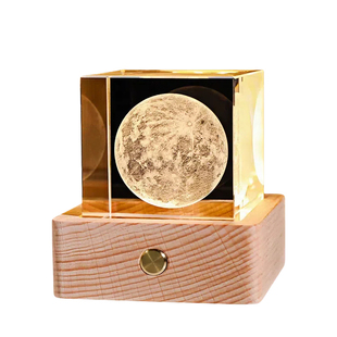 定制您出生那天的月亮水晶立方体桌面装饰生日礼物女生小众高级感