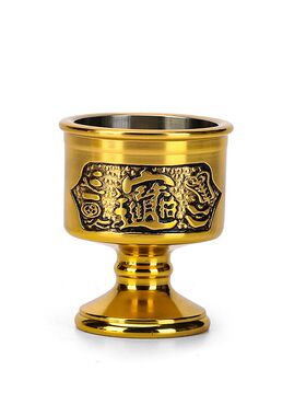 佛堂财神酒杯招财纯铜关公供水杯