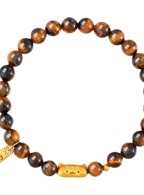 阿吉豆手链女款石榴石手串法棍猫