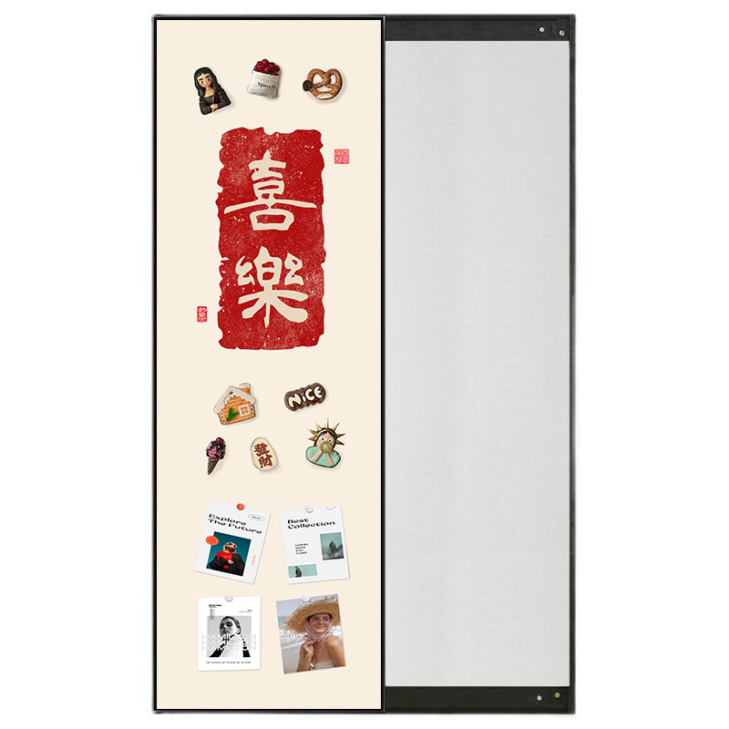 带磁吸隐形穿衣镜现代简约隐藏式全身镜照片墙关闭推拉暗藏试衣镜