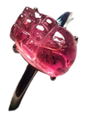 碧玺瑞铺原创风优质红蓝貔貅女戒