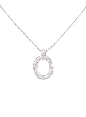 【自营】BRAND OFF中古95新环形镶钻项链750白金42cm