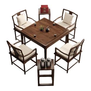 新中式八仙桌实木正方形棋牌桌椅组合四方家用掼蛋专用桌方桌餐桌