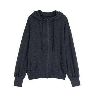 pusumede 柔软回溯 连帽卫衣外套女U领吊带背心宽松休闲裤三件套