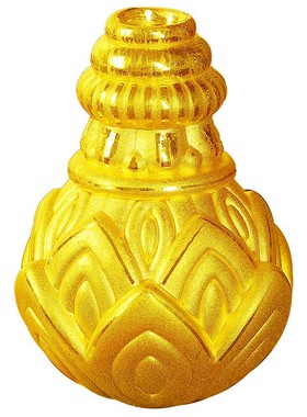 硬金3D莲花开富贵一体三通佛塔