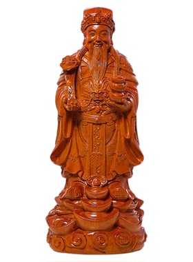 手工匠人财神爷花梨木中式