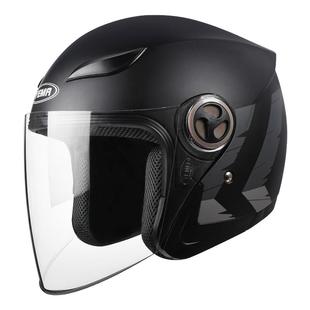 野马新国标电动车头盔女四季通用半盔灰电瓶车安全盔帽男冬季保暖