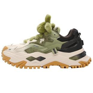 FILA FUSION斐乐潮牌老爹鞋女鞋2023冬季加绒硬糖鞋时尚女休闲鞋