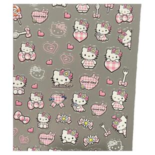 卡通可爱美甲贴纸ins少女心5d浮雕立体凯蒂猫水杯相机diy贴水杯贴